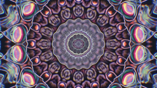 Abstract Psychedelic Kaleidoscope Pattern Trippy Fractal Mandala Design
