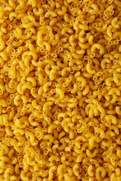 Dry Organic Elbow Macaroni Pasta top view.