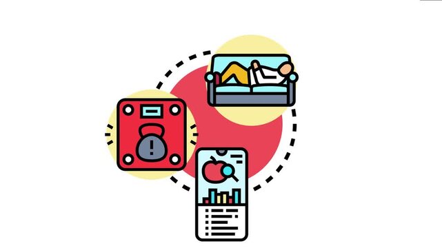System the relationship between caloric intake, sedentary lifestyle, and monitoring wellness data via a smartphone application for health management
