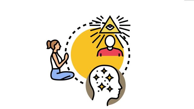 Person meditating for inner peace and mental clarity, connecting with higher power and spiritual awareness for a bright, healthy mind and positive thinking