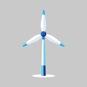 Wind turbine icon representing sustainable power generation with clean renewable energy