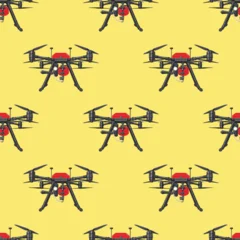 UAV for Firefighting. Fire Wildfire Drone Seamless Pattern. AI © yucatana