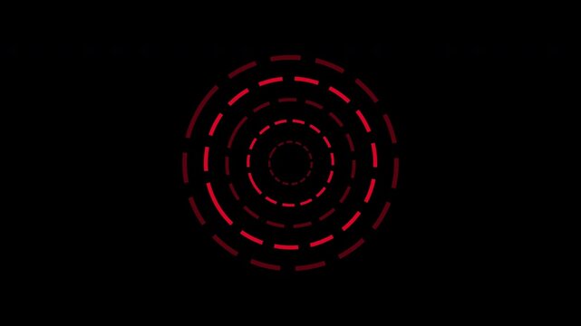Four red radial shield HUD elements with dashed lines isolated on alpha channel background