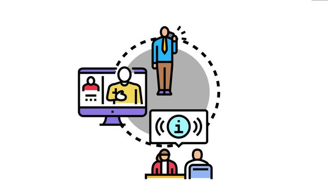 Customer service agents are offering virtual assistance and receiving requests from a caller, communication channels for helpdesk support and information access