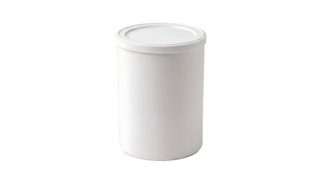 Blank white plastic pill bottle for effervescent tablets isolated on transparent background