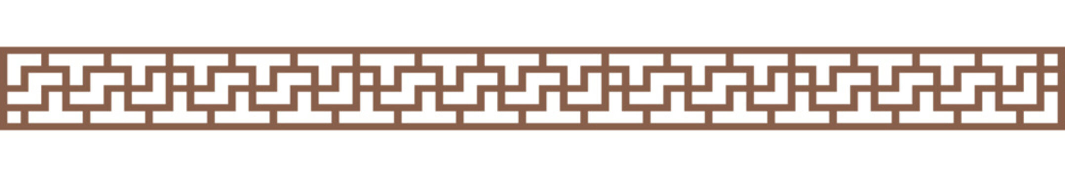 Seamless Geometric Brick Maze Step Border Pattern Vector for Decorative Design.eps