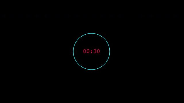 Futuristic glitch chrono warp timers with red digital numbers isolated on alpha channel