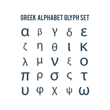 Greek Alphabet icons set design vector illustration.