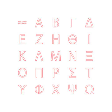 Greek Alphabet icons set design vector illustration.
