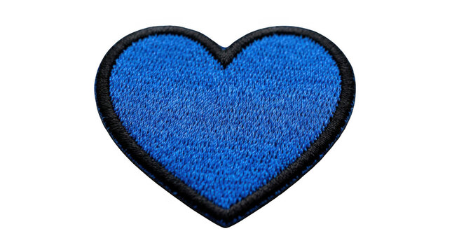 Blue heart shape with pixelated texture isolated on transparent background