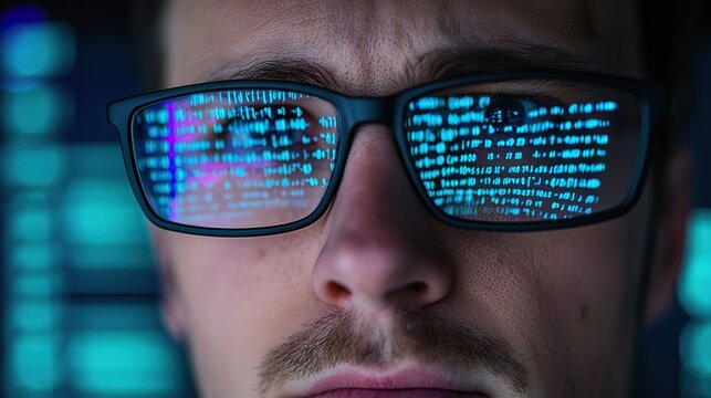 A person with a look of deep concentration, furrowed brow, solving a complex problem 