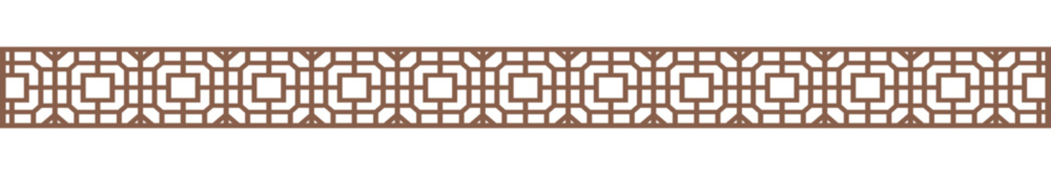 Seamless Chinese Concentric Square Lattice Border Pattern Vector for Decorative Design.eps