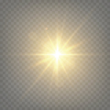 Vector transparent sunlight special lens flash light effect.front sun lens flash. Vector blur in the light of radiance. Element of decor.