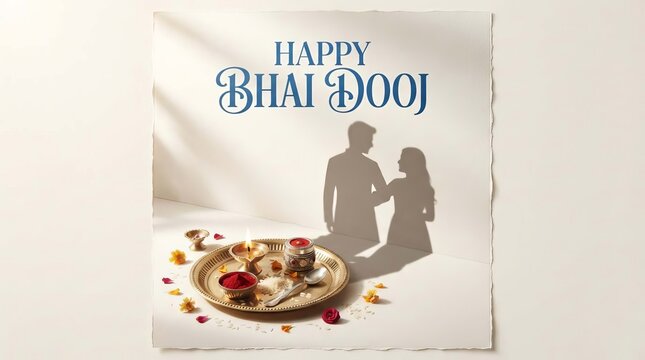 Happy Bhai Dooj Celebration: Sister Applying Tikka to Brother During Indian Sibling Festival