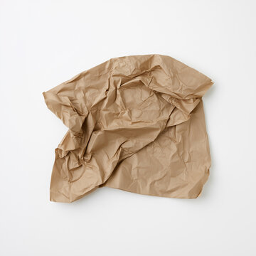 Crumpled sheet of kraft void-fill paper