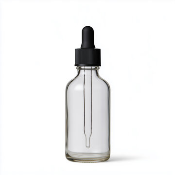 Glass dropper bottle with rubber bulb