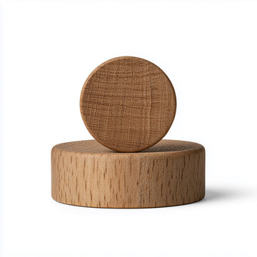 Wooden screw-top cap with grain texture