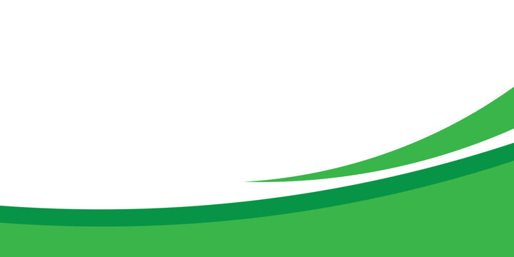 Green banner background. Green abstract header with rounded lines for web banner or poster.