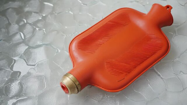 A compact red heating pad with a hose for added convenience.