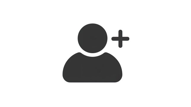 User profile icon with plus sign for account creation or adding friends.