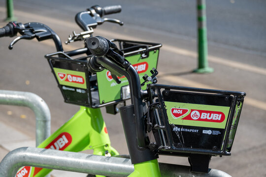 MOL Bubi Public Bicycle Sharing Station in Budapest