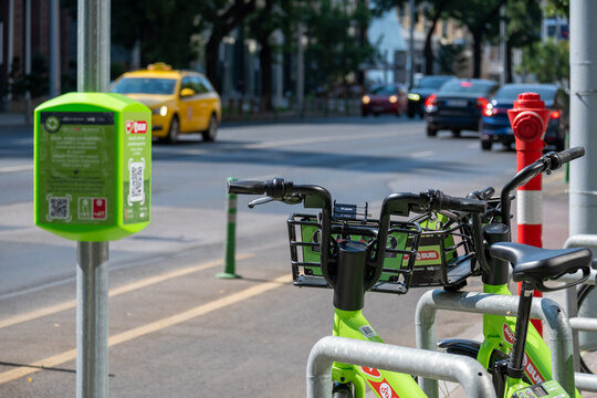 MOL Bubi Public Bicycle Sharing Station in Budapest