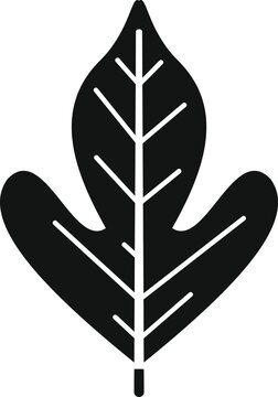 Black fig leaf silhouette icon illustrating plant, nature, and organic themes