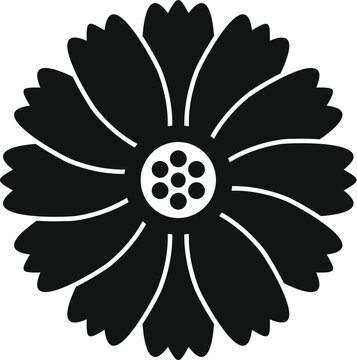Simple flower icon creating a botanical design element on a white background