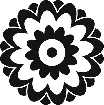 Symmetrical floral ornament creating a decorative abstract motif for graphic design