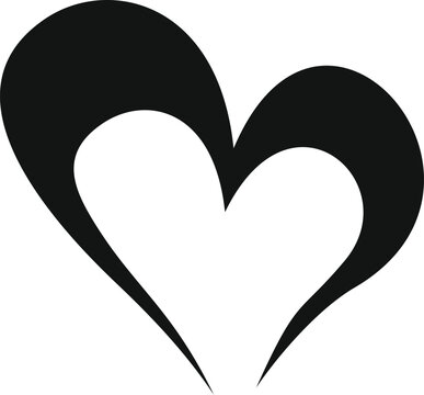 Stylized heart symbol representing love, romance, and passion on a white background