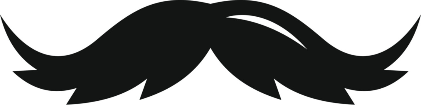 Black mustache silhouette on a white background, symbolizing male grooming and awareness campaigns
