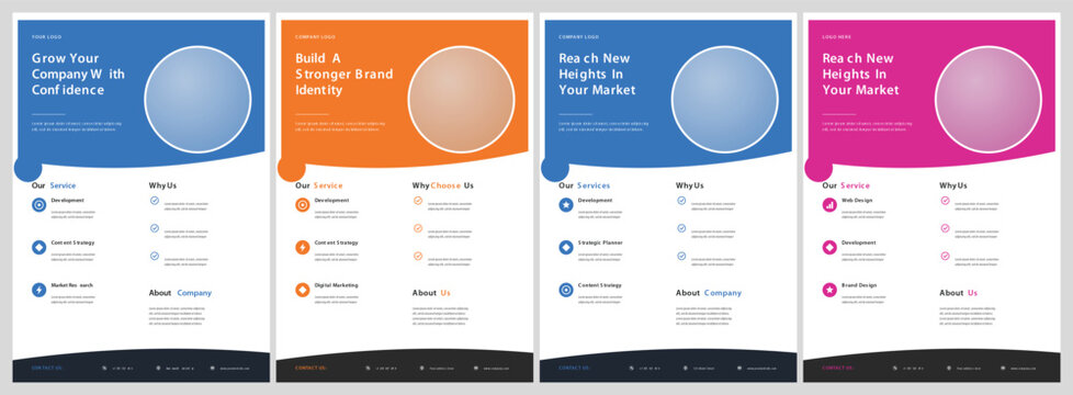 Professional Business Corporate Flyer Template Set featuring clean and modern poster design layouts for company marketing and brand promotion