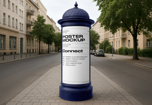 Poster on Monument Mockup