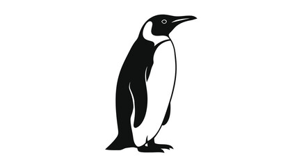 Fototapeta premium Gentoo penguin depiction in black and white silhouette