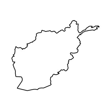 Afghanistan map icon Asia outline logo design illustration