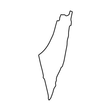 Palestine map icon Asia outline logo design illustration