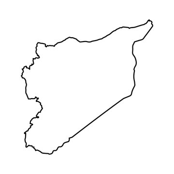 Syria map icon Asia outline logo design illustration