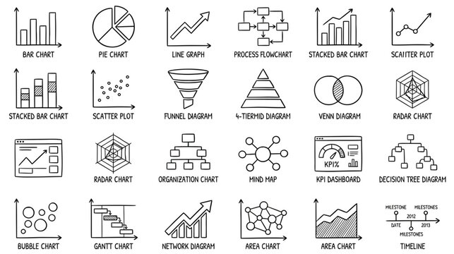 A comprehensive visual guide to data representation exploring various chart types for effective analysis and communication of information