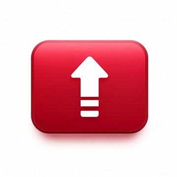 Modern red upload arrow icon with gradient background
