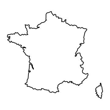 France map icon Europe outline logo design illustration