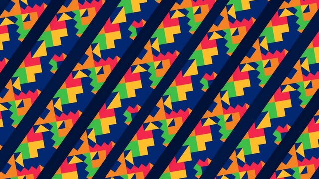 Hispanic Heritage Month Colorful Geometric Pattern Motion Graphic Background.