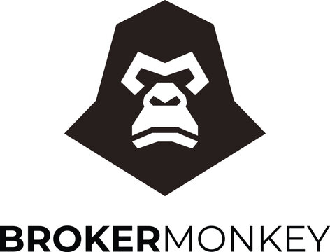 abstract monkey face logo design
