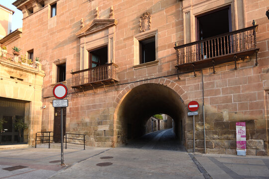 arch street of  Condes de Gomara Palace, Soria; Castile and Le&oacute;n; Spain;