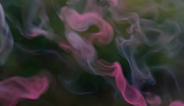 Ethereal wisps of colorful smoke elegantly intertwine against a blurred backdrop