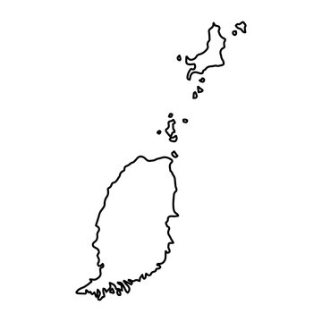 Grenada map icon North America outline logo design illustration