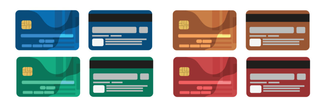 vector credit cards set