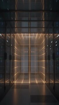Glowing Geometric Tunnel Animation with Dynamic Light Trails and Futuristic Design Elements. and Abstract and Motion Graphics