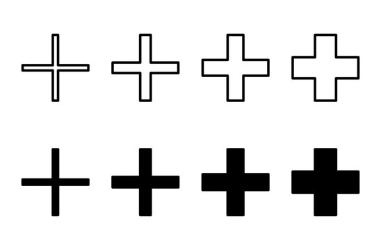 Plus icon symbol for apps and websites. Add plus sign and symbol