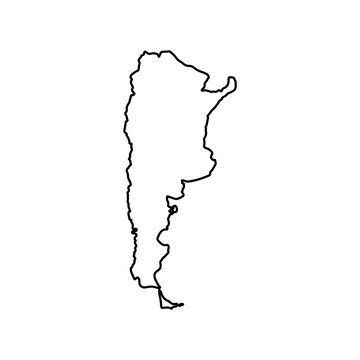 Argentina map icon South America outline logo design illustration