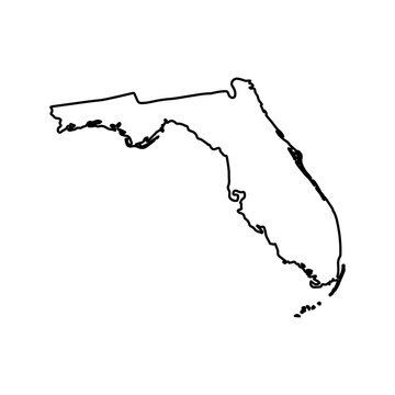 Florida map icon. USA outline logo design illustration.